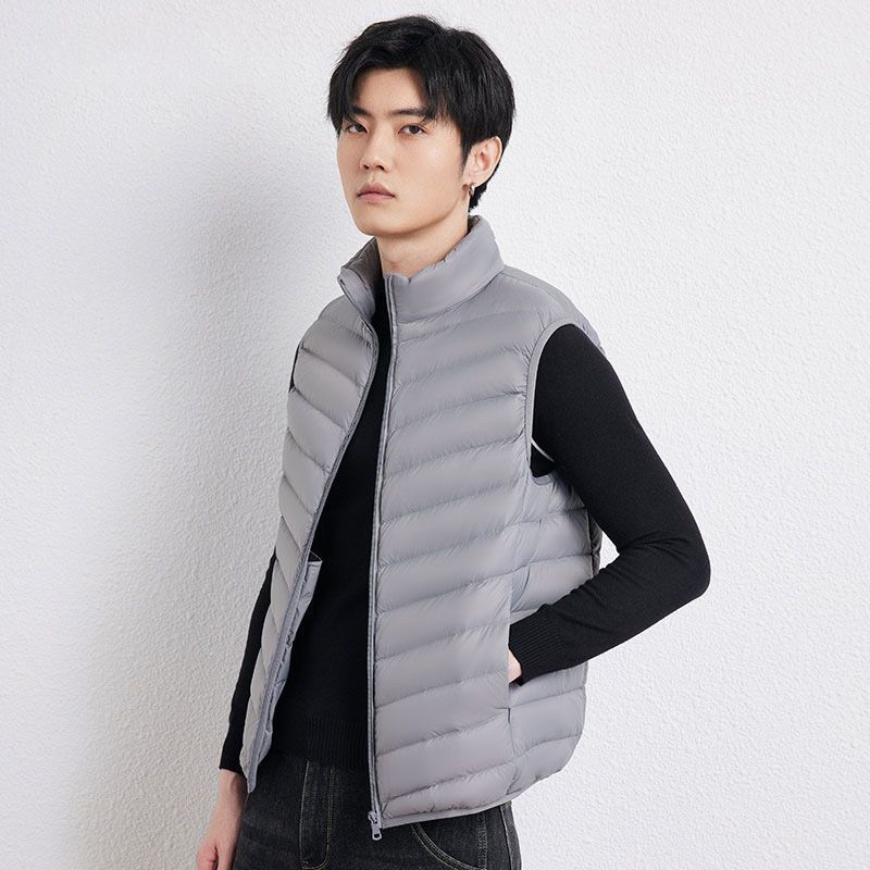 轻薄羽绒服2024秋冬新款男马甲立领修身羽绒背心短款保暖内胆马夹