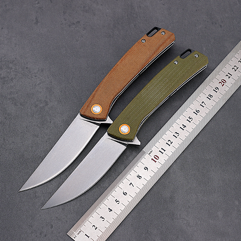 新款户外折刀便携野外水果刀亚麻炳手动轴露营求生小刀现货直发