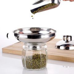 Amazon food grade stainless steel large funnel oil drain wide mouth kitchen funnel pulp sauce salad filling