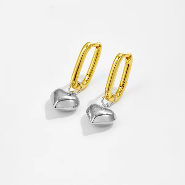 Andy Wen 2025 New Heart-Shaped Pendant Earrings Korean Style Ins Fashion Simple Versatile Classic High-End Design