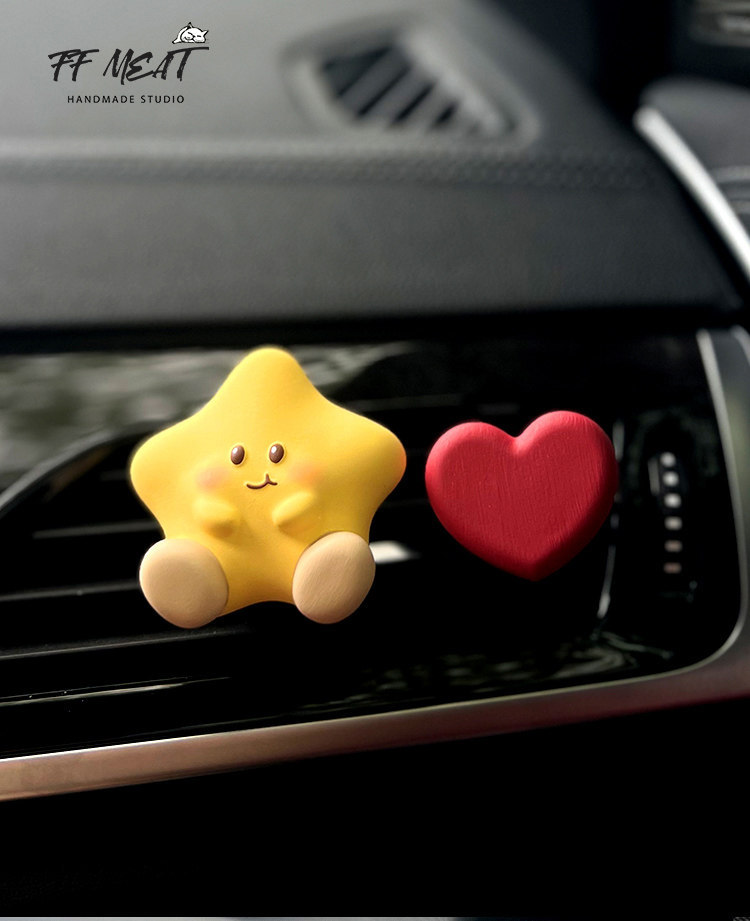 Car Air Freshener with Cute Chubby Star and Cloud Designs for Baby, Car Dashboard Vent Diffuser Decoration Gift