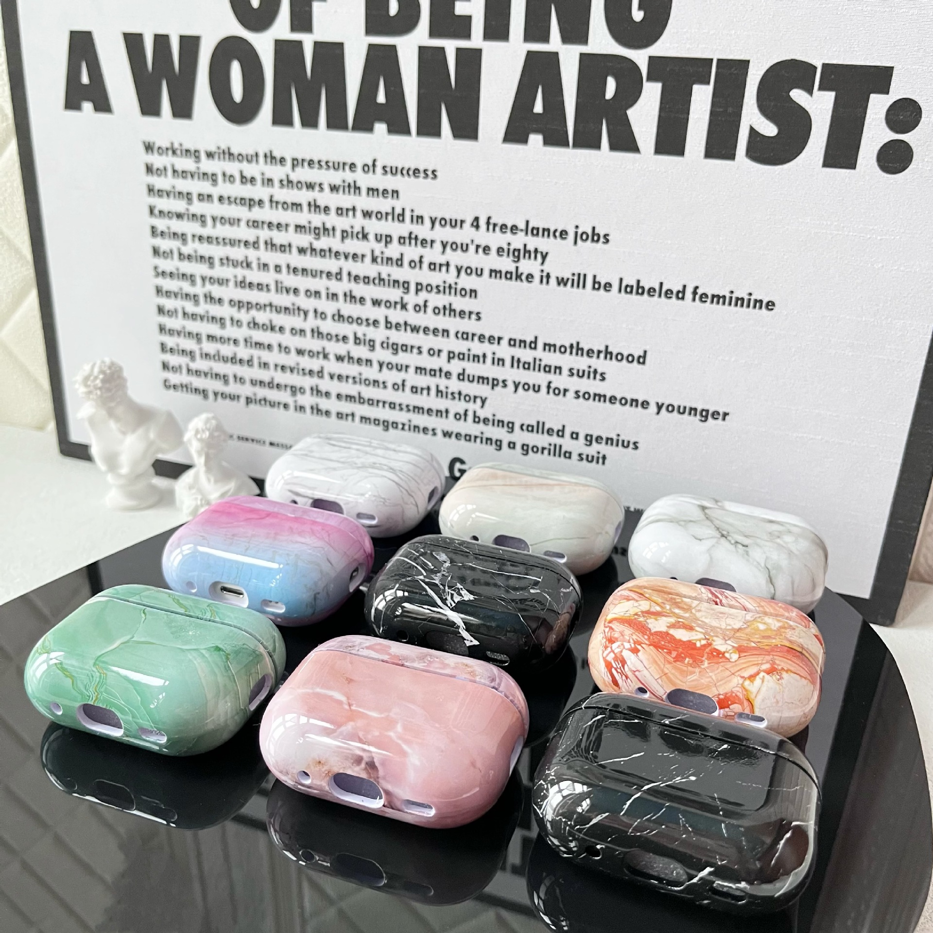 PC Marble Classic Style Wireless Bluetooth Earbuds Case Earphone Cases Phone Accessories display picture 2