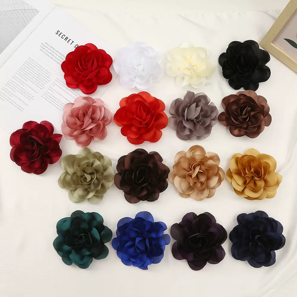 饰品配件缎面大花朵服装辅料diy花朵头花鞋包 帽子衣服装饰材料