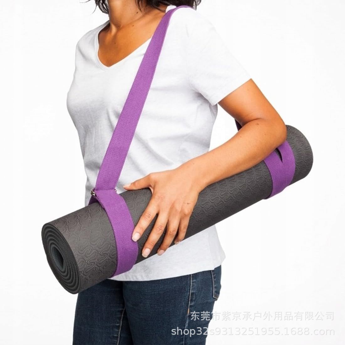 跨境供货棉质瑜伽垫背带运动健身瑜伽垫捆绑多种功能捆带厂家加工