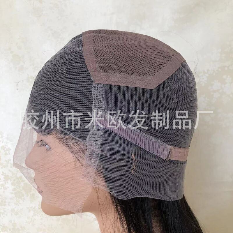 Domestic and Foreign General Style Burmese Smooth Hair Natural Black Fully Hand-woven Transparent Full Lace Women's Wig Headgear Hot Sale Domestic and Foreign General Style Burmese Smooth Hair Natural Black Fully Hand-woven Transparent Full Lace Women's Wig Headgear Hot Sale