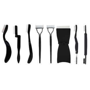 Eight styles available stainless steel steel needle eyebrow comb root clear eyelash comb stainless steel needle eyelash brush