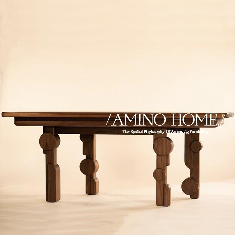 Second-Hand Solid Wood Dining Table for Home Small Apartment Designer Simple Dining Table Niche High-End Office Conference Table