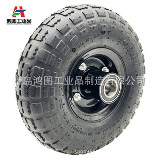 Factory Customized 10 Inch 4.10/3.50-4 Rubber Pneumatic Tire Trolley Warehouse Wheel Qingdao Wholesale