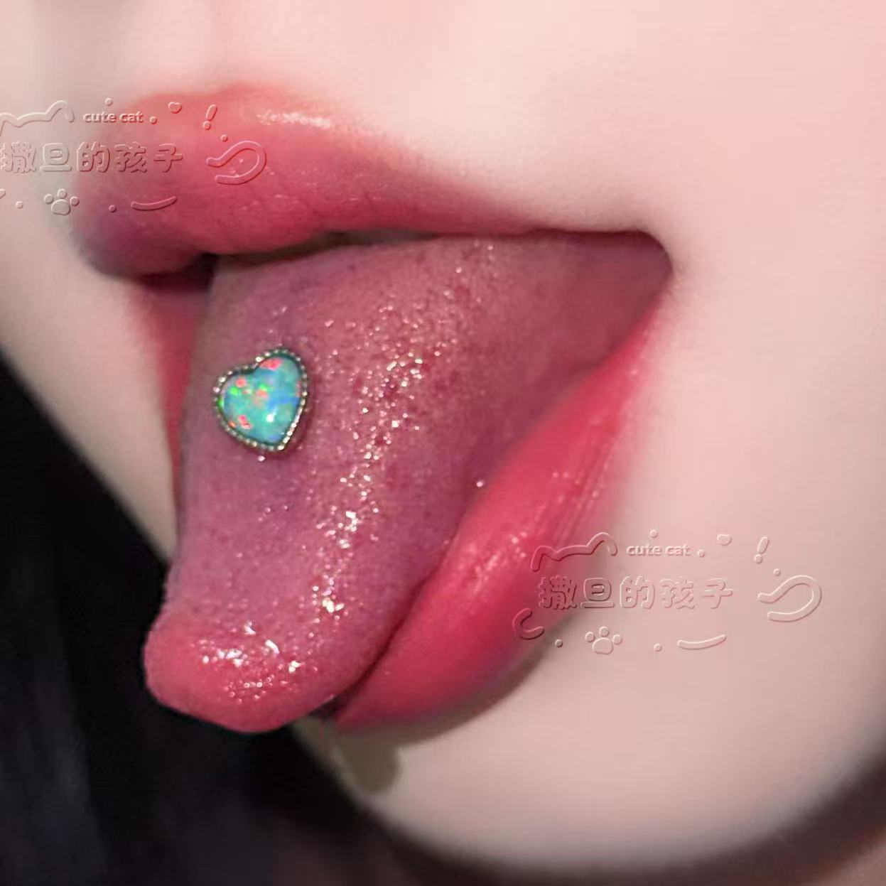 Labret stud lip piercing jewelry styling detail