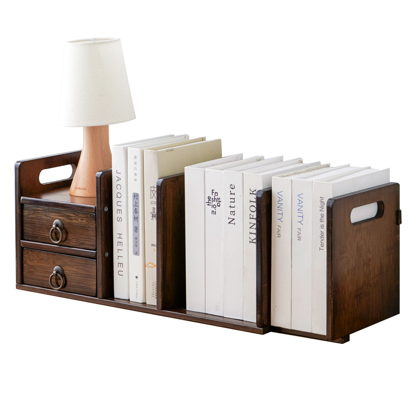 Estantería de escritorio estudiante dormitorio escritorio estantería de múltiples capas simple muebles de madera maciza moderno estante de almacenamiento