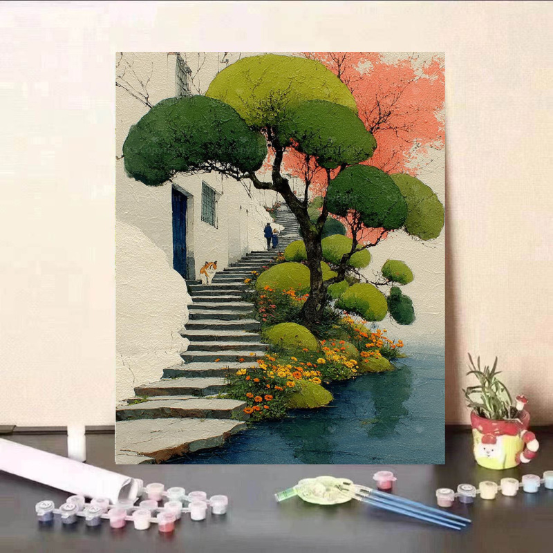 新款荷花数字油画diy手工填色治愈解压高颜值客厅装饰画送礼|undefined