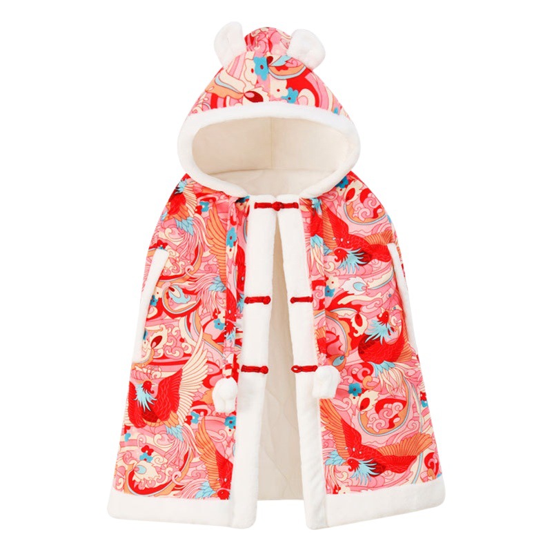 Baby's Cape Reach for Boys' Baby's Autumn and Winter Out Thickened Children's Windproof Girl's Cape Coat Winter