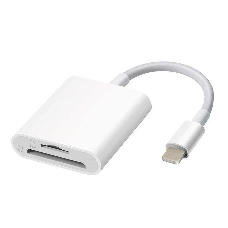 Aplicable al teléfono móvil Apple Lightning Lector de tarjetas multifunción TF/SD Adaptador convertidor dos en uno de cámara