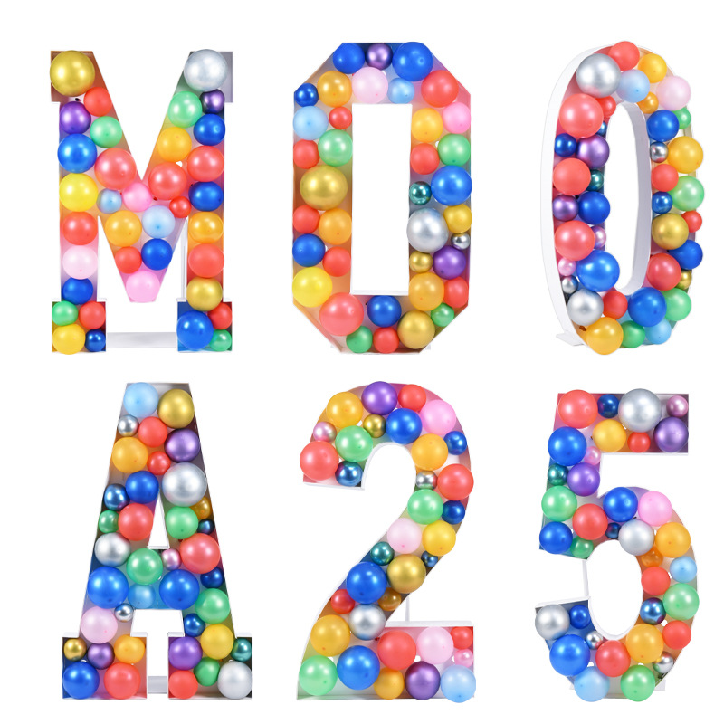 2025 Número creativo letra KT tablero globo caja blanca sorpresa decoración arreglo del Día de San Valentín fiesta graduación temporada