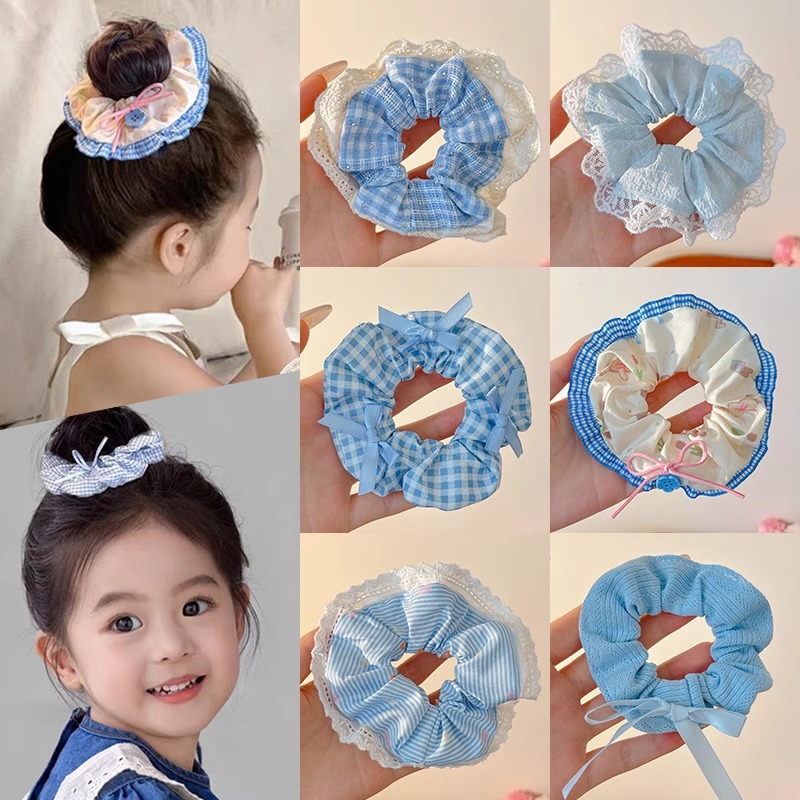 Lazo de encaje para niños, lazo para el cabello de intestino grueso, niña, bola, cabeza, cuerda para la cabeza, niña dulce, cola de caballo, cuerda para el cabello, tocado