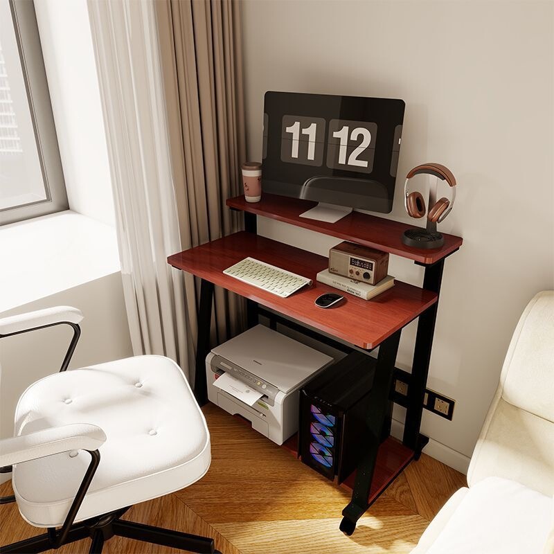 Small Computer Desk, Desktop Home-Use Solid Wood Bedroom Vanity Table, Integrated Table, Movable Bedside Table, Study Desk Small Computer Desk, Desktop Home-Use Solid Wood Bedroom Vanity Table, Integrated Table, Movable Bedside Table, Study Desk