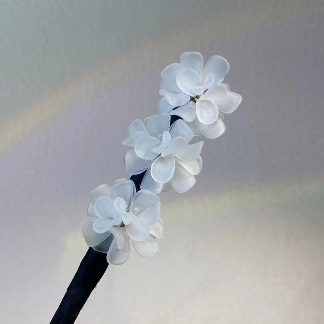 Nuevo artefacto para el cabello con plato de hortensias, temperamento exquisito, plato de flores, accesorio para el cabello, plato de hortensias, palo para el cabello, cabeza de bola, artefacto femenino