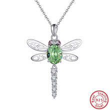 S925纯银项链 奥地利水晶项链 蜻蜓项链 跨境爆款厂家直销