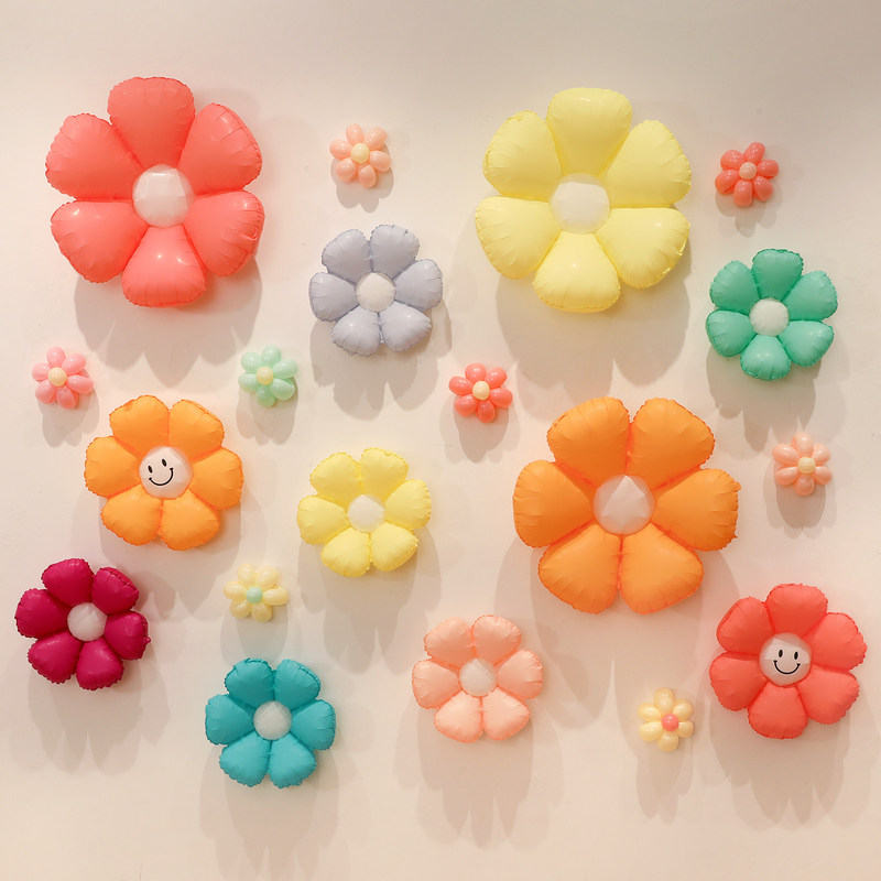 Children's Day Birthday Dopamine Flower Balloons Sunflower Daisy Smiley Face Classroom Scene Decoration Wholesale Children's Day Birthday Dopamine Flower Balloons Sunflower Daisy Smiley Face Classroom Scene Decoration Wholesale