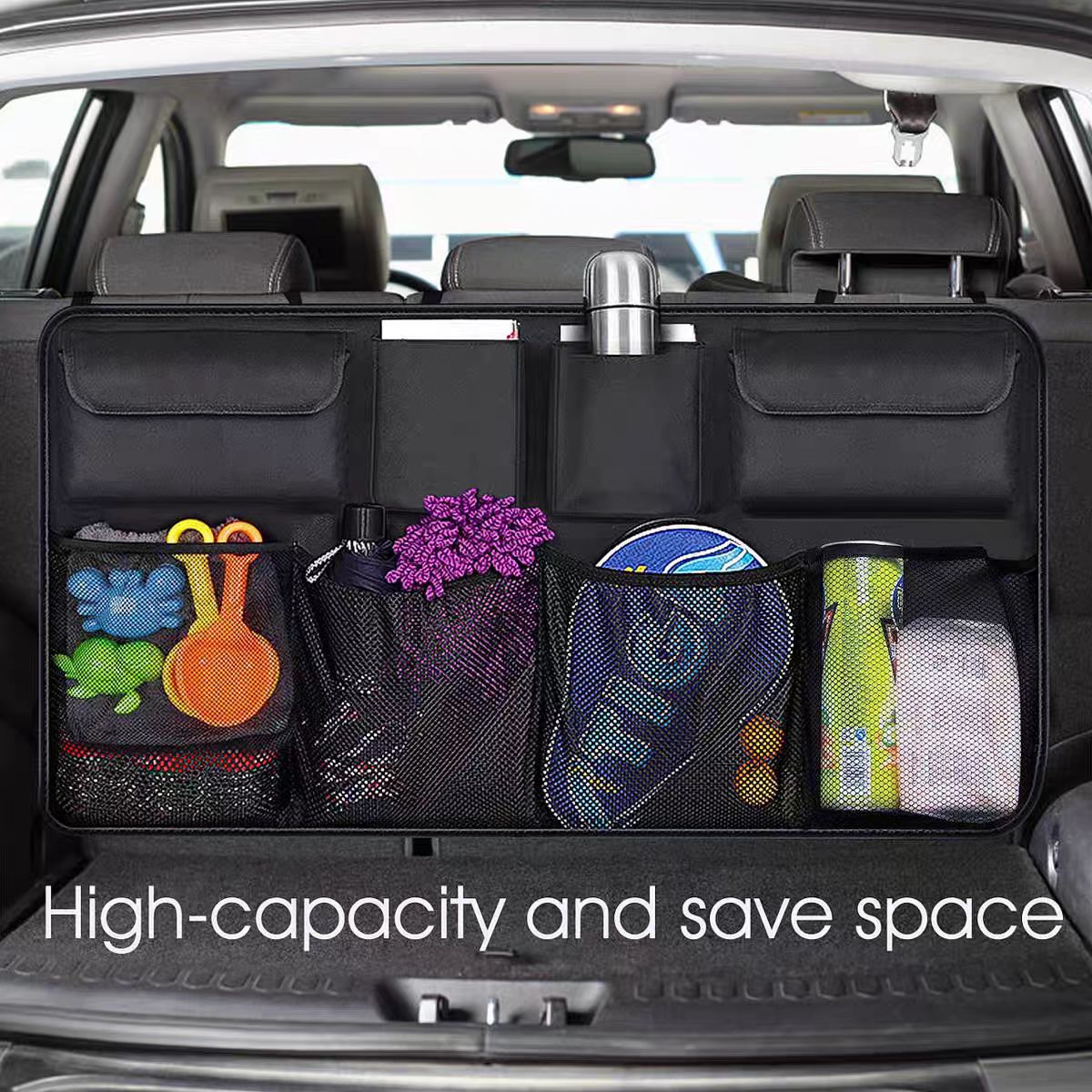 Cross-Border Suv Storage Bag Car Trunk Organizer Hanging Oxford Cloth Car Backseat Miscellaneous Items