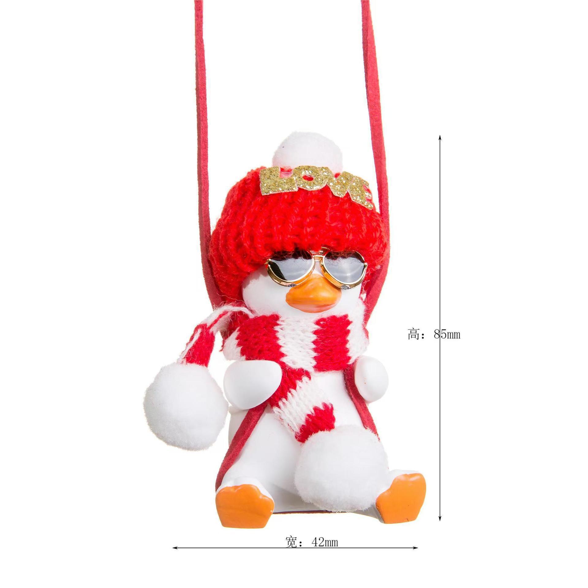 Cross-Border Swing Duck Internet Celebrity Duck Car Interior Rearview Mirror Hanging Ornament Car Decoration Automotive Supplies Crafts