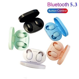Wireless Earbuds 6S, Bluetooth 5.3, Button Control, Compact Charging Case