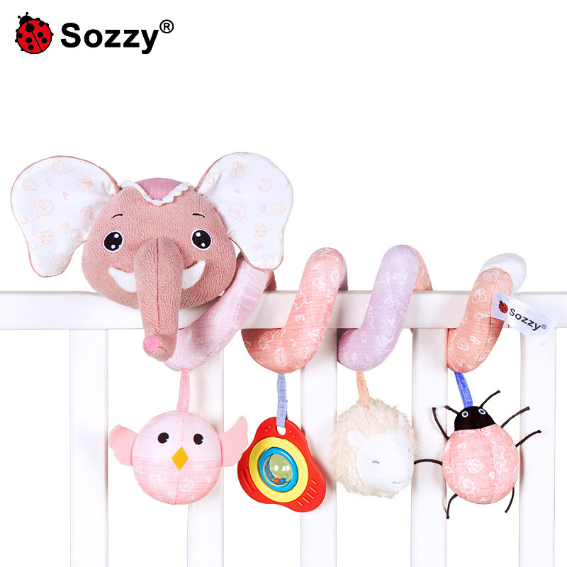 Nuevo Sozy bebé elefante cama-sinuoso coche colgando con música Bell BB dispositivo bebé regalo de peluche de juguete