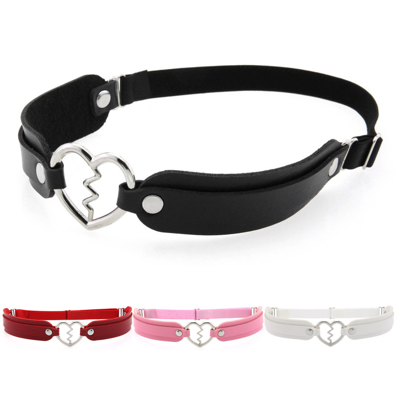 Lightning Heart Heart Garter Belt Non-slip Garter Belt Sexy Punk Double PU Leather Thigh Loop Elastic Garter Belt