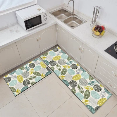 Avtomobil döşəmə paspasları — Cartoon Kitchen Floor Mats Kitchen - color-leaves-two-40x-60cm-one-piece