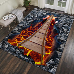 Cross-border 3D Visual Carpet: Creative 3D Cartoon Cave Design, Full-Size Hallway Rug for Living Room & Bedroom Decor