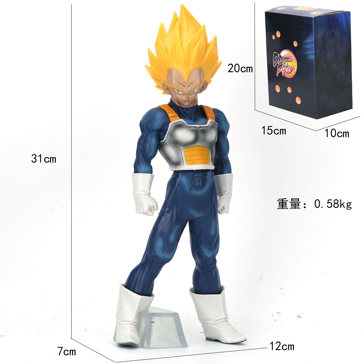 ドラゴンボールアニメのフィギュアスーパーサイヤ人悟空貝吉塔のデスクトップの置物の模型戦損超四悟吉塔