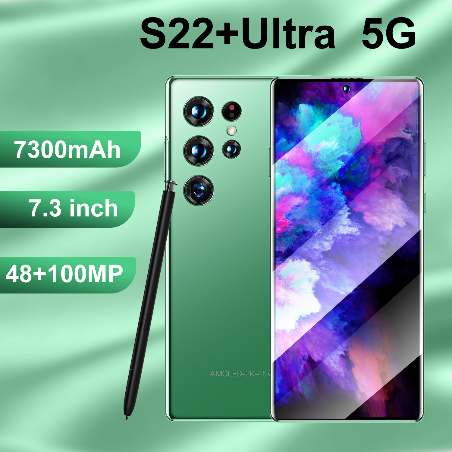 Cross-Border Mobile Phone S22+Ultra16+1T True 4g Perforated 7.3-Inch Large Screen 8 Million Pixels Smart Wholesale Full-Screen