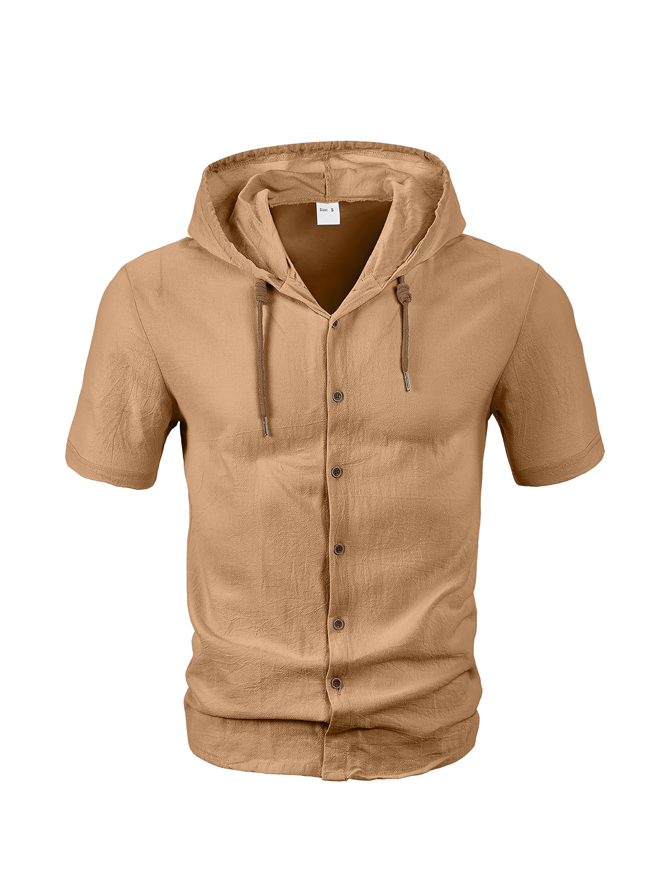 Nuevo transfronterizo TK Amazon nuevo estilo americano de verano delgado transpirable lino suelto camisa de mangas cortas de hombre image 16