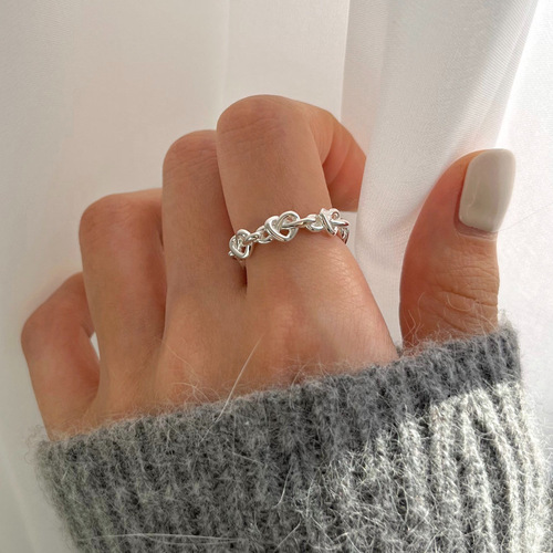 Fan Zhiqiao Korean minimalist 925 sterling silver star ring female niche design ins internet celebrity retro open ring