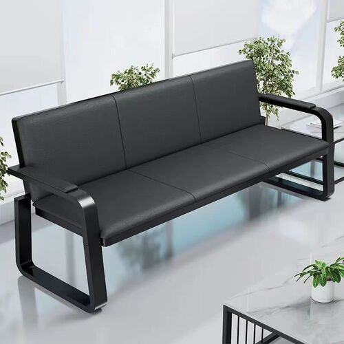 3x Office Sofa Coffee Table Set, Simple Modern Reception Room, Guest Room, Three-Person Iron Wire Business Office Furniture