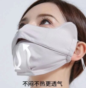 Máscara solar para mujeres UV toda la cara seda de hielo transpirable conducir sombrero delgado sombrero de protección de los ojos máscara de esquina 3D