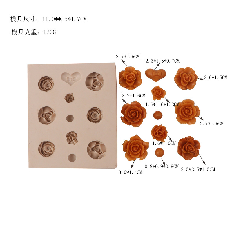 Epoxi amor flor fondant pastel molde Rosa borde decoración pastel molde para hornear