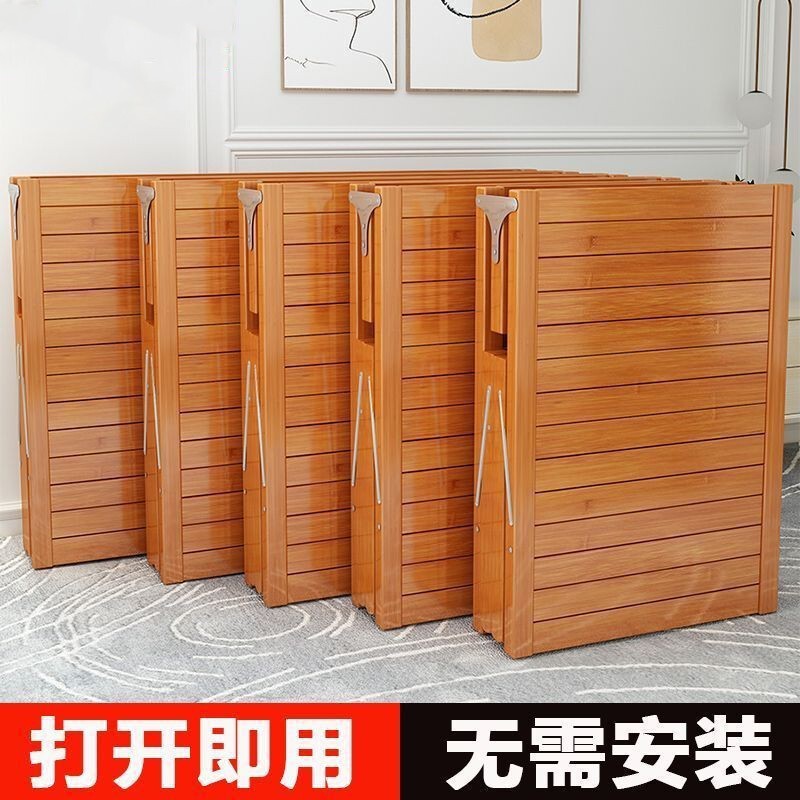 Bamboo Folding Bed for Single Use, Home Office Nap, Simple Double Bed for Rental Housing, Bamboo Reinforced Hard Board Bed Bamboo Folding Bed for Single Use, Home Office Nap, Simple Double Bed for Rental Housing, Bamboo Reinforced Hard Board Bed