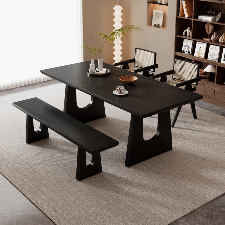 Scandinavian Solid Wood Dining Table Living Room Large Desk Home Old-Fashioned Large Board Integrated Conference Desk