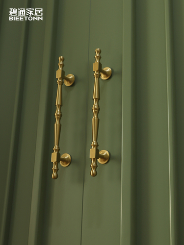 Wholesale BTME American brass handle small French light luxury cabinet door handle retro wardrobe cabinet gold drawer pull