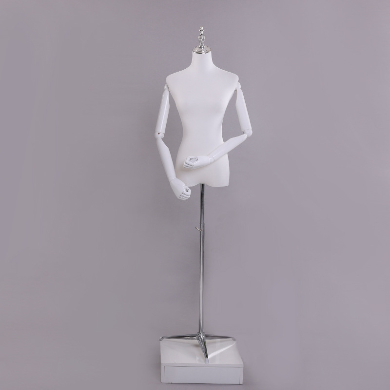 Modelo de tienda de ropa estante leche seda hembra medio cuerpo maniquí mesa modelo de cabeza pantalla estante ventana vestido de novia modelo accesorios femenino image 3