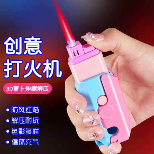 Carrot Knife Lighter Straight to Luo Fudong Inflatable Lighter Decompression Toy Carrot Knife Lighter