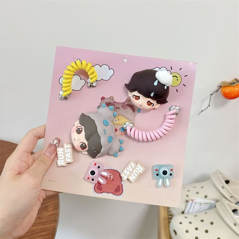 파란 머리 소녀 + 비오는 날 [여섯 가지 작은 액세서리] 노란색 핑크 벨트