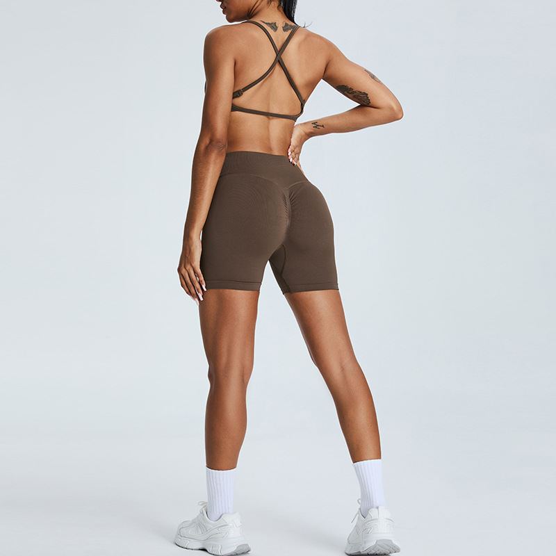 Transfronterizos trajes de vestir sin pellizco para mujeres mel mel桃 jeans de vestir pantalones cortos de dopamina para niñas trajes deportivos de fitness