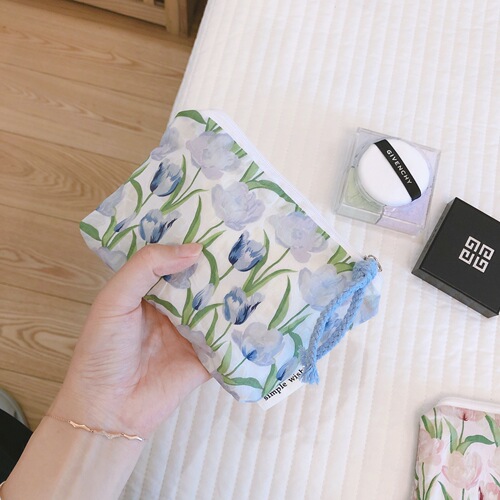 [Suxi Cloth Bag] Fresh Floral Coin Purse Mini Cute Cotton Bag Card Holder Headphones Lipstick Storage Bag