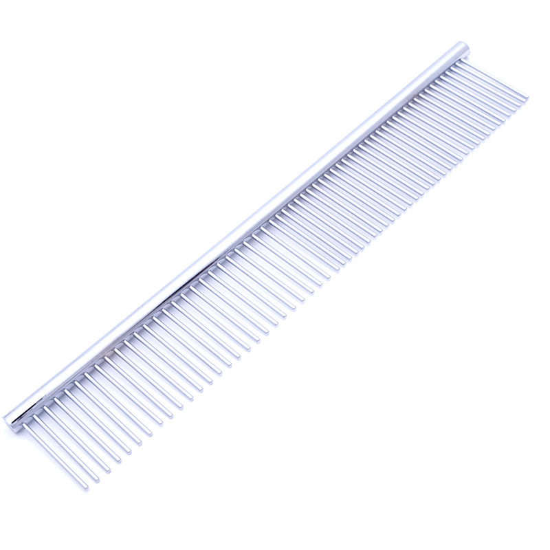 Directo de fábrica suministros Para Mascotas de acero inoxidable de color salto peine de la belleza Golden Retriever peine de pelo largo al por mayor