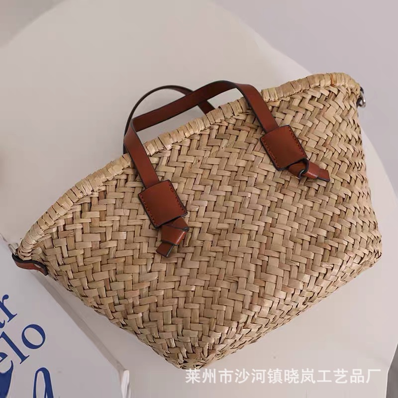 Single Shoulder Straw Woven Bag, Vacation Style Beach Bag, Natural Straw Women's Bag, Simple Baguette Bag, Versatile Design - Thumbnail 4