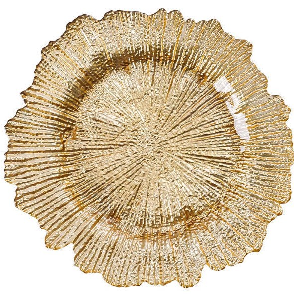 Nuevo diseño de decoración de mesa de boda plástico transparente cargador de borde irregular placa de melamina transparente redonda