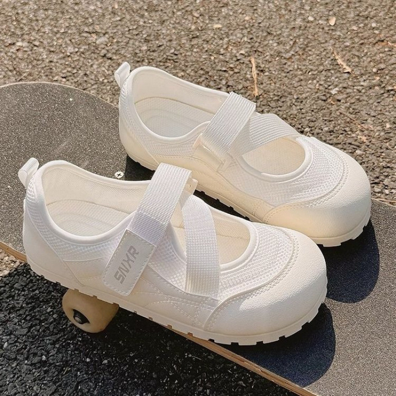 Rubber fashionable low shoes low-cut square toe