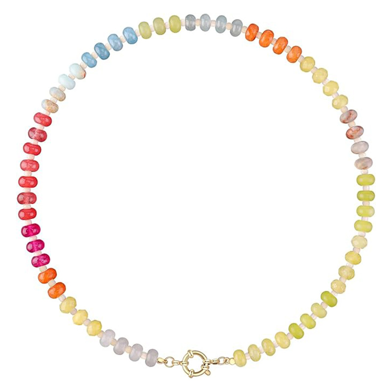 15g Weight Lobster Trigger Clasp Closure Clasp Closure Type Necklace Classification Beaded Chain Chain Type 1 Piece Quantity Daily, Street Occasion natural stone Material Geometric Pattern Women's Gender Simple Style Style Simple Style Geometric Natural Stone Beaded Chain Necklace 26
